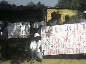 Former miners protest in Zambia