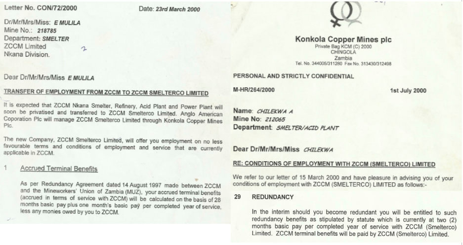 KCM employment transfer 2000