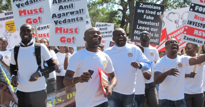 Protests demand Vedanta out of Zambia for tax dodging