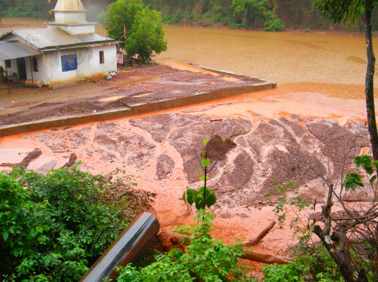 Sesa Goa mine waste flood at the peak of the mining boom in 2009
