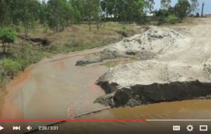 Effluent sludges flow into Chingola stream at Reclamation plant