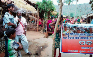 Lingaraj Azad addresses the rally